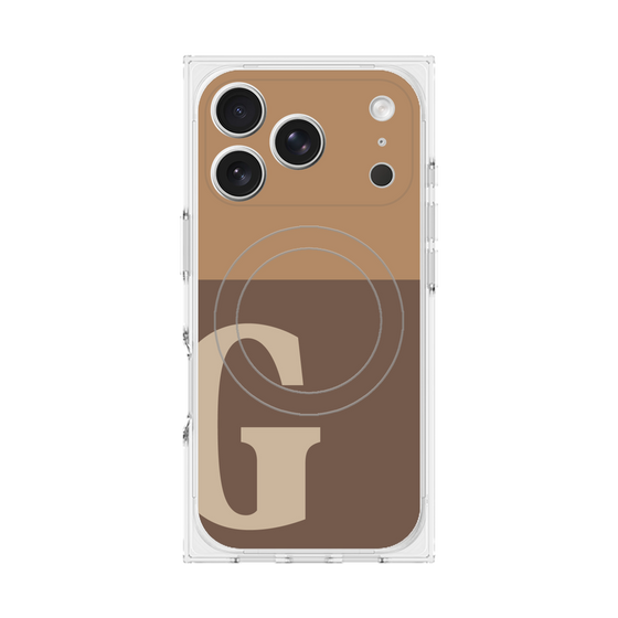 Premium Square Case with MagSafe［ Original - initial two tone - G brown ］