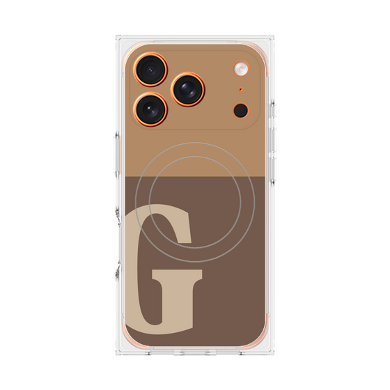 Premium Square Case with MagSafe［ Original - initial two tone - G brown ］