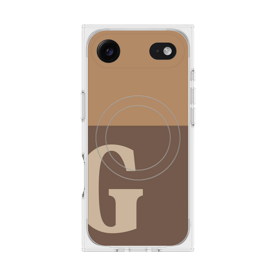 Premium Square Case with MagSafe［ Original - initial two tone - G brown ］
