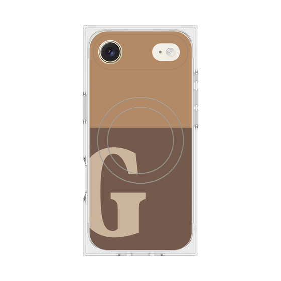 Premium Square Case with MagSafe［ Original - initial two tone - G brown ］