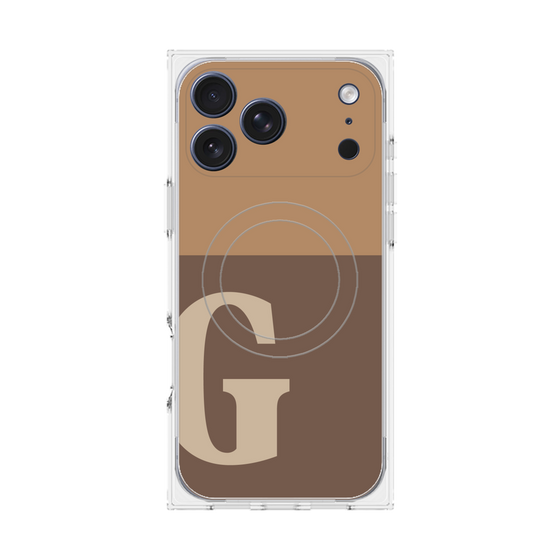 Premium Square Case with MagSafe［ Original - initial two tone - G brown ］