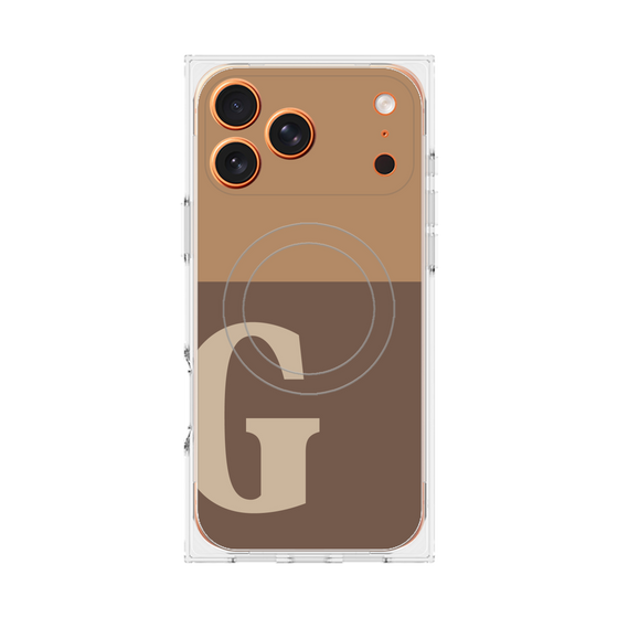 Premium Square Case with MagSafe［ Original - initial two tone - G brown ］