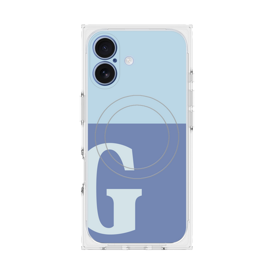 Premium Square Case with MagSafe［ Original - initial two tone - G blue ］