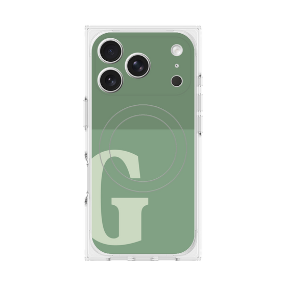 Premium Square Case with MagSafe［ Original - initial two tone - G green ］