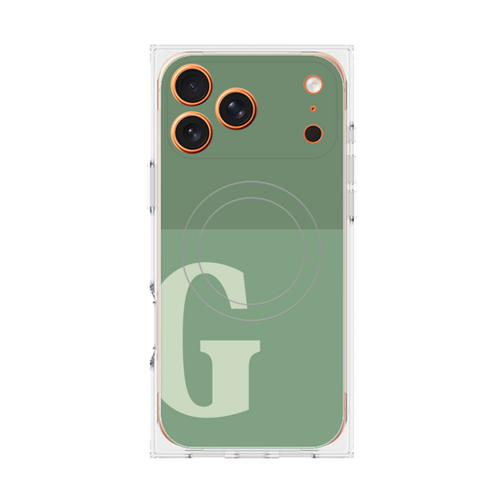 Premium Square Case with MagSafe［ Original - initial two tone - G green ］