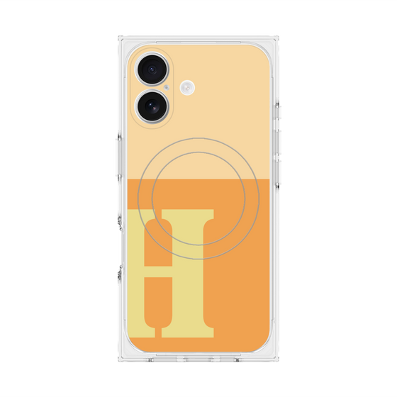 Premium Square Case with MagSafe［ Original - initial two tone - H orange ］