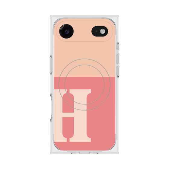 Premium Square Case with MagSafe［ Original - initial two tone - H pink ］