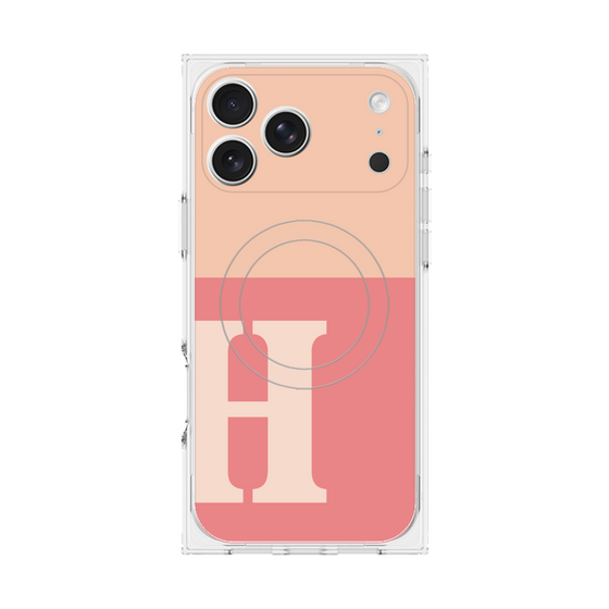 Premium Square Case with MagSafe［ Original - initial two tone - H pink ］