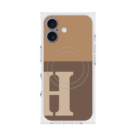 Premium Square Case with MagSafe［ Original - initial two tone - H brown ］