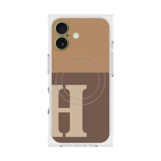 Premium Square Case with MagSafe［ Original - initial two tone - H brown ］