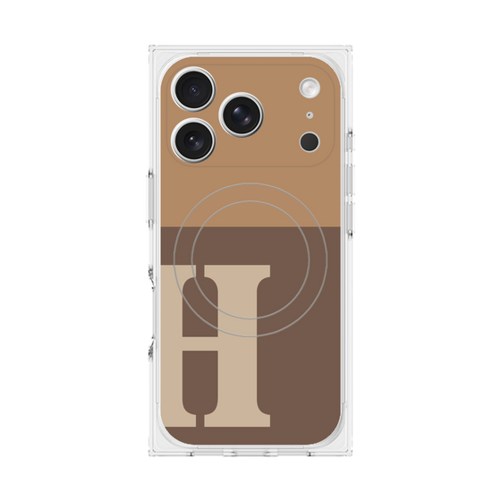 Premium Square Case with MagSafe［ Original - initial two tone - H brown ］