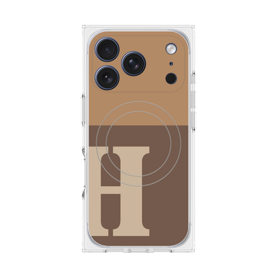 Premium Square Case with MagSafe［ Original - initial two tone - H brown ］