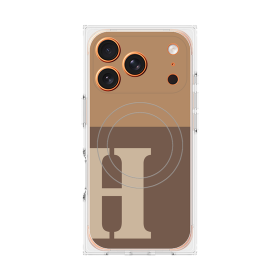 Premium Square Case with MagSafe［ Original - initial two tone - H brown ］