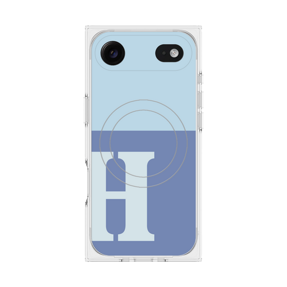 Premium Square Case with MagSafe［ Original - initial two tone - H blue ］