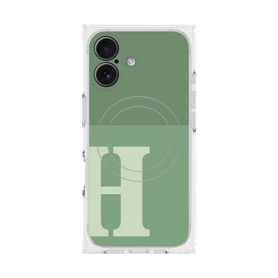 Premium Square Case with MagSafe［ Original - initial two tone - H green ］