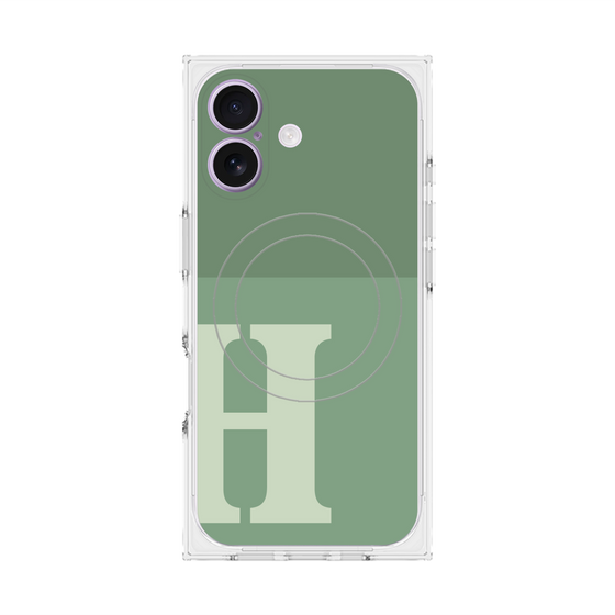 Premium Square Case with MagSafe［ Original - initial two tone - H green ］