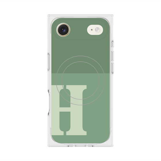 Premium Square Case with MagSafe［ Original - initial two tone - H green ］