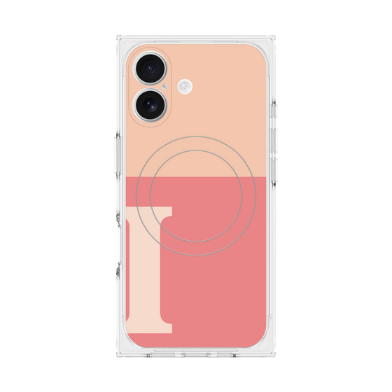 Premium Square Case with MagSafe［ Original - initial two tone - I pink ］