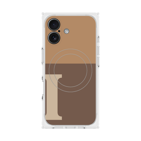 Premium Square Case with MagSafe［ Original - initial two tone - I brown ］