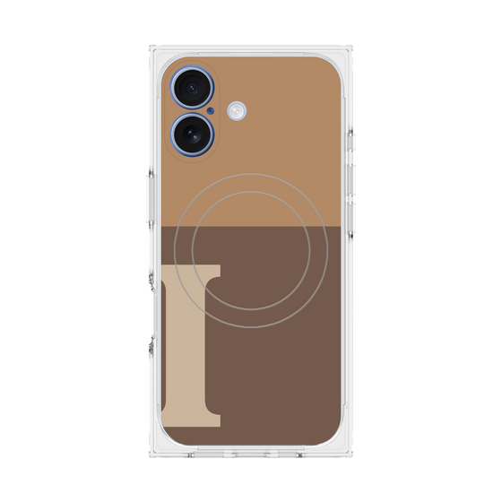 Premium Square Case with MagSafe［ Original - initial two tone - I brown ］