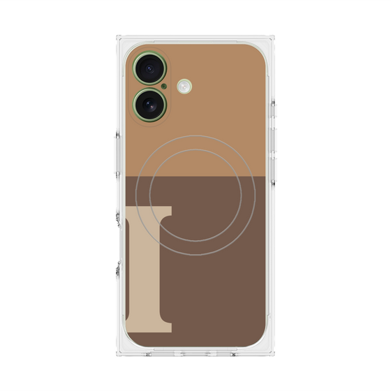 Premium Square Case with MagSafe［ Original - initial two tone - I brown ］