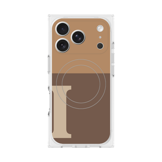 Premium Square Case with MagSafe［ Original - initial two tone - I brown ］