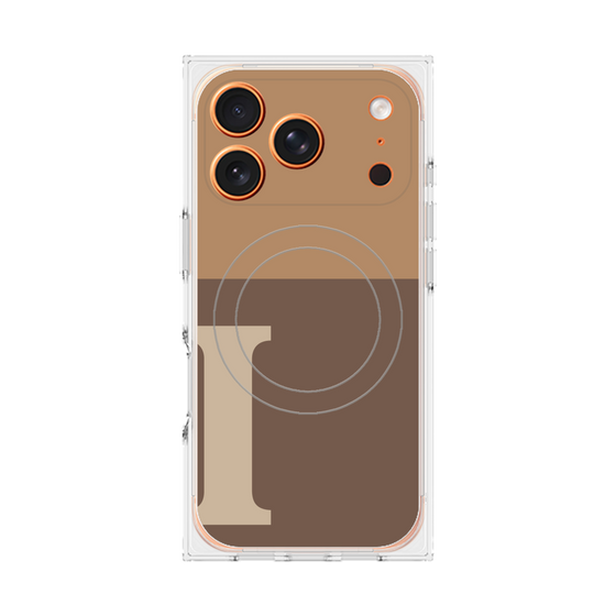 Premium Square Case with MagSafe［ Original - initial two tone - I brown ］