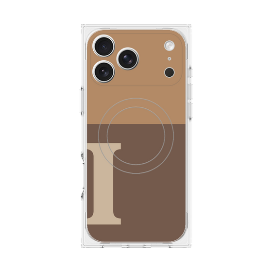 Premium Square Case with MagSafe［ Original - initial two tone - I brown ］