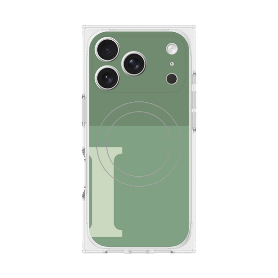 Premium Square Case with MagSafe［ Original - initial two tone - I green ］