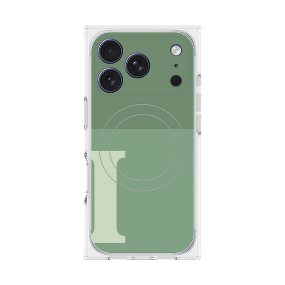 Premium Square Case with MagSafe［ Original - initial two tone - I green ］