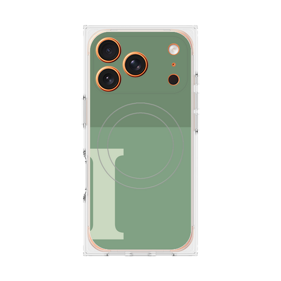 Premium Square Case with MagSafe［ Original - initial two tone - I green ］