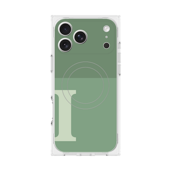 Premium Square Case with MagSafe［ Original - initial two tone - I green ］