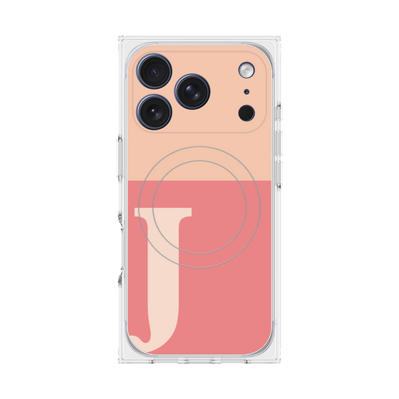 Premium Square Case with MagSafe［ Original - initial two tone - J pink ］