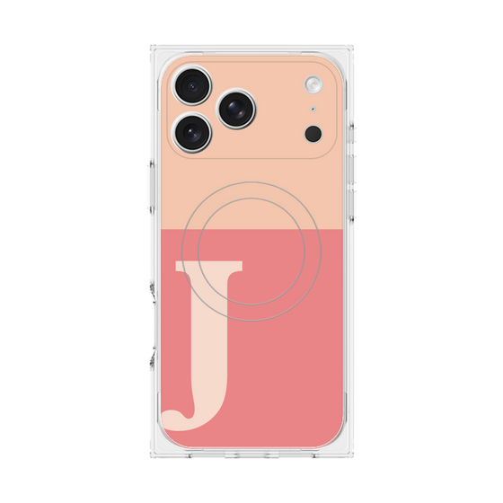 Premium Square Case with MagSafe［ Original - initial two tone - J pink ］