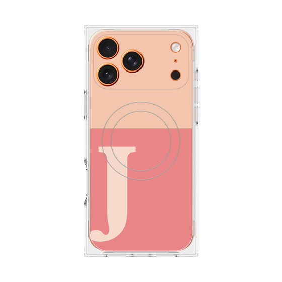 Premium Square Case with MagSafe［ Original - initial two tone - J pink ］