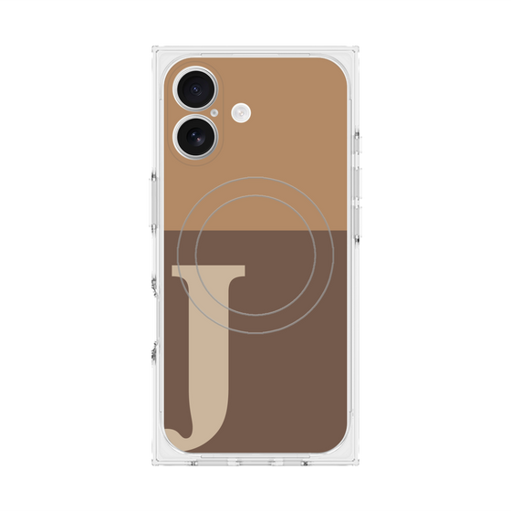 Premium Square Case with MagSafe［ Original - initial two tone - J brown ］
