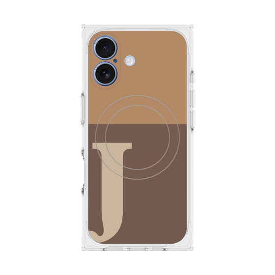 Premium Square Case with MagSafe［ Original - initial two tone - J brown ］
