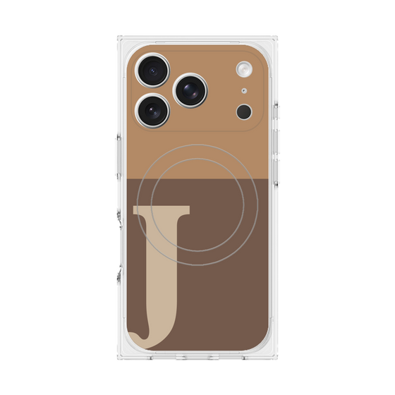 Premium Square Case with MagSafe［ Original - initial two tone - J brown ］