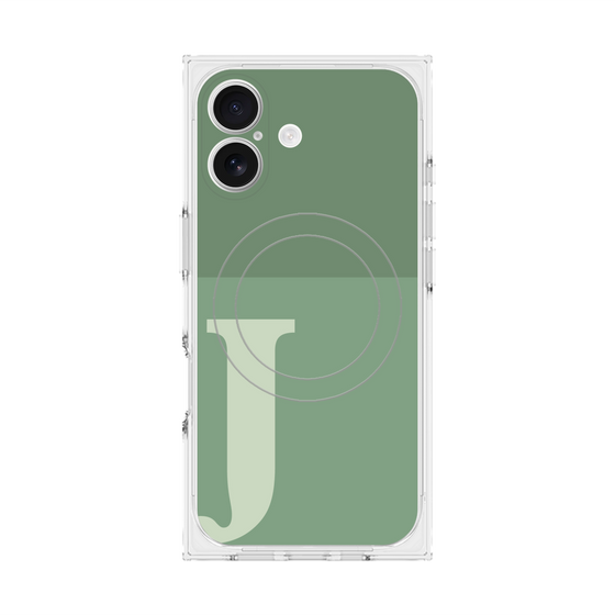 Premium Square Case with MagSafe［ Original - initial two tone - J green ］
