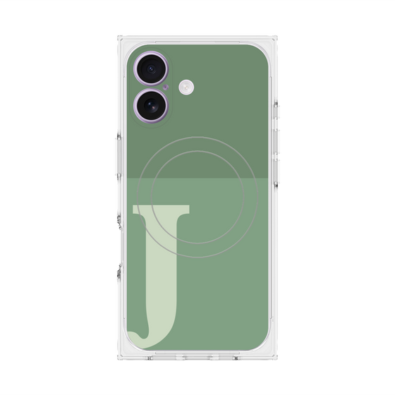 Premium Square Case with MagSafe［ Original - initial two tone - J green ］