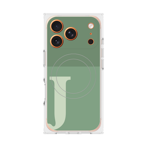Premium Square Case with MagSafe［ Original - initial two tone - J green ］
