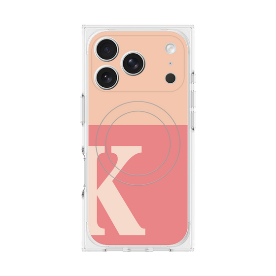 Premium Square Case with MagSafe［ Original - initial two tone - K pink ］