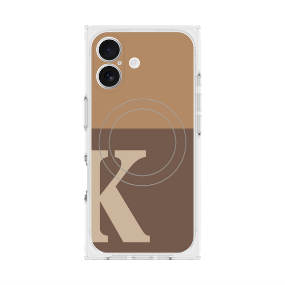 Premium Square Case with MagSafe［ Original - initial two tone - K brown ］