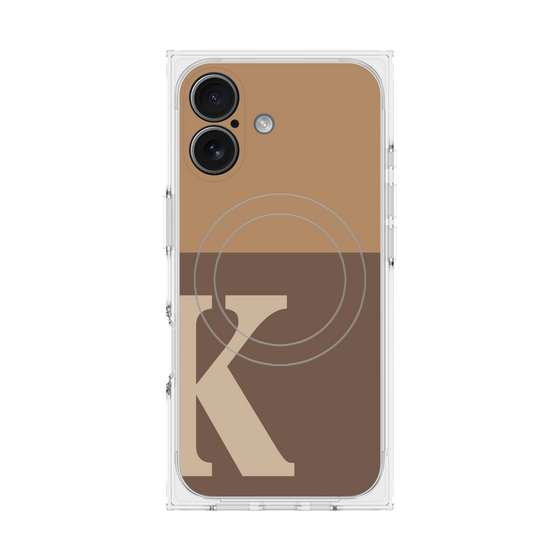 Premium Square Case with MagSafe［ Original - initial two tone - K brown ］