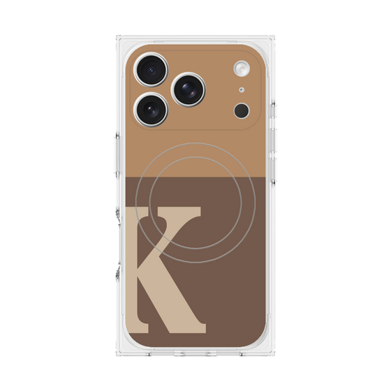 Premium Square Case with MagSafe［ Original - initial two tone - K brown ］