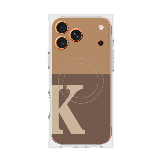 Premium Square Case with MagSafe［ Original - initial two tone - K brown ］