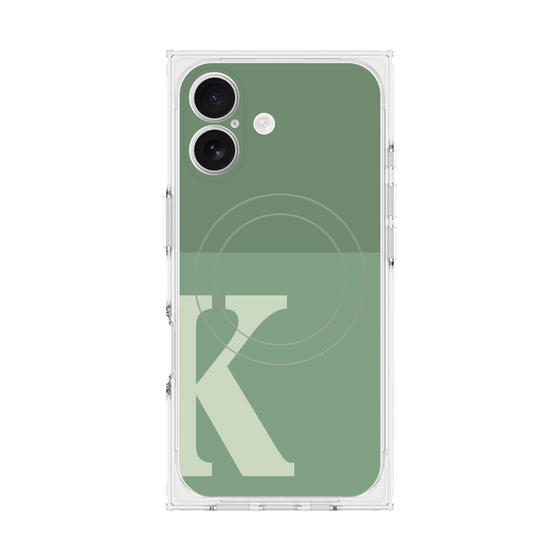 Premium Square Case with MagSafe［ Original - initial two tone - K green ］