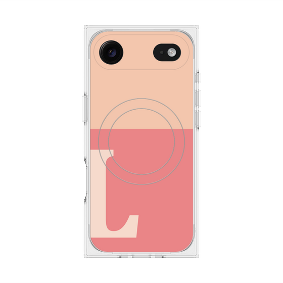 Premium Square Case with MagSafe［ Original - initial two tone - L pink ］