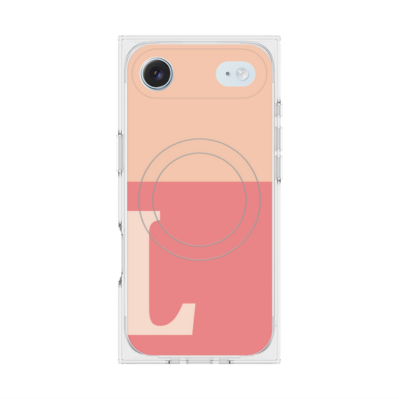 Premium Square Case with MagSafe［ Original - initial two tone - L pink ］