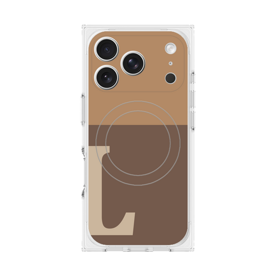 Premium Square Case with MagSafe［ Original - initial two tone - L brown ］